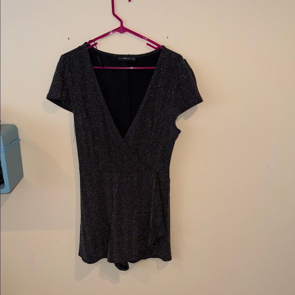 Zara Shimmering Black romper
